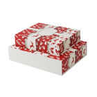 Le couvercle de boîte de papier de ruban de Noël et le boîte-cadeau bas conçoivent l'impression en fonction du client de CMYK