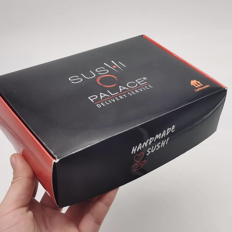 Boîte blanche faite sur commande d'emballage de papier de carton de catégorie comestible de la taille 300g 350g pour des sushi